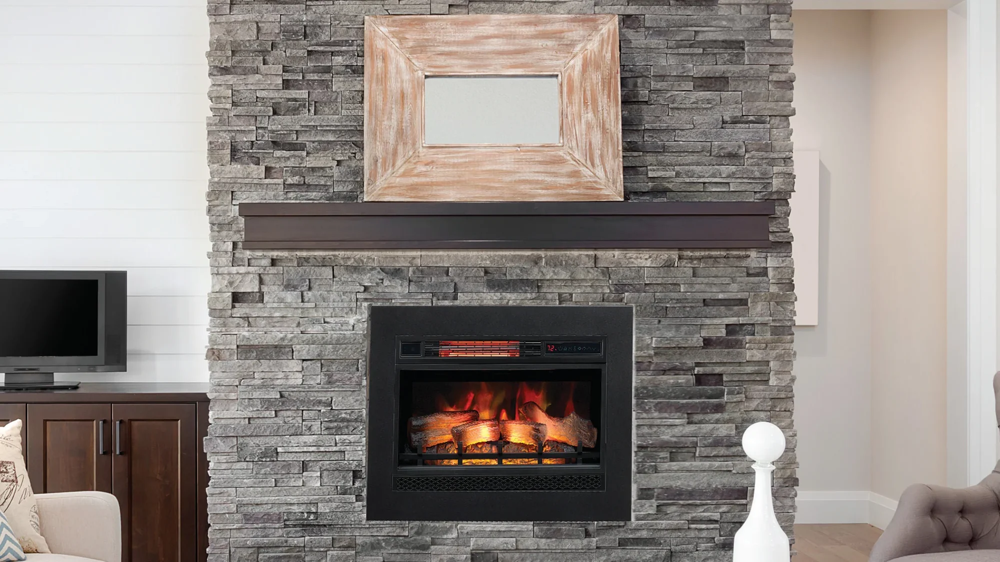 Custom electric fireplace